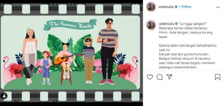 Widi Mulia kangen Dwi Sasono. (Instagram/@widimulia)