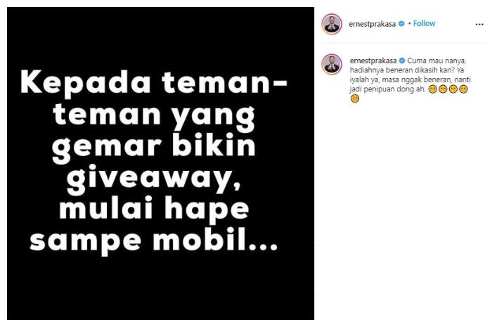 Ernest Prakasa. (Instagram/@ernestprakasa)