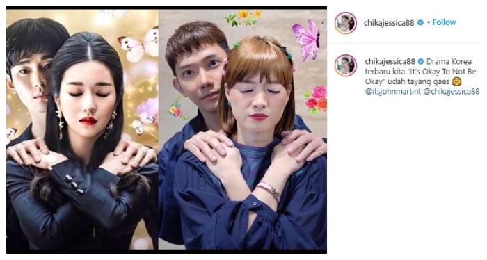 Gaya kompak Chika Jessica dan John Martin. (Instagram/@chikajessica88)