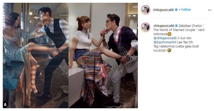 Gaya kompak Chika Jessica dan John Martin. (Instagram/@chikajessica88)