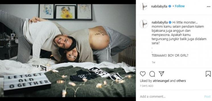 Potret maternity Nabila Putri. (Instagram/@nabilabylla)
