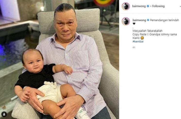 Baby Kiano dan kakek Johnny Wong. (Instagram/@baimwong)