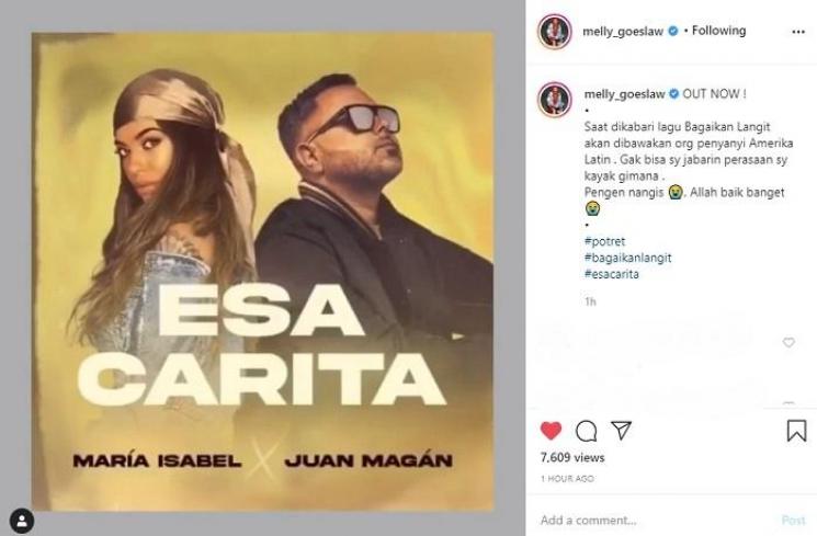 Lagu Melly Goeslaw 'Bagaikan Langit' dinyanyikan musisi Amerika Latin (Instagram @melly_goeslaw)