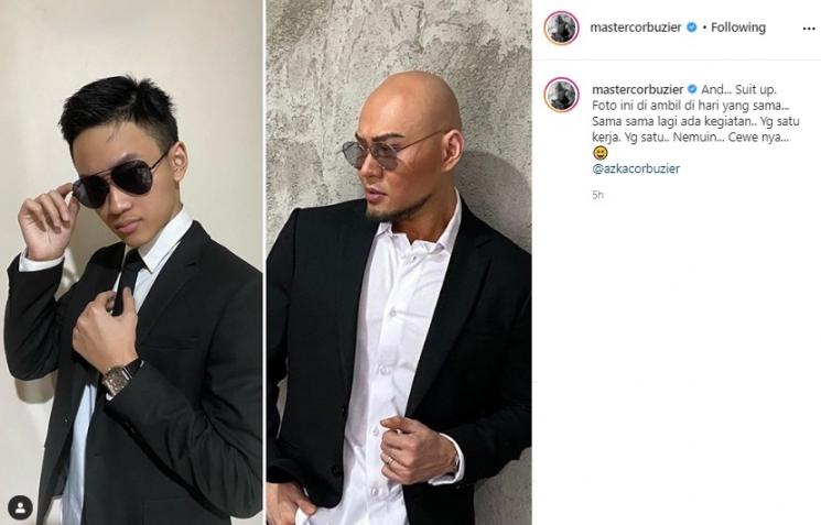 Deddy Corbuzier dan putranya, Azka Corbuzier. (Instagram/@mastercorbuzier)
