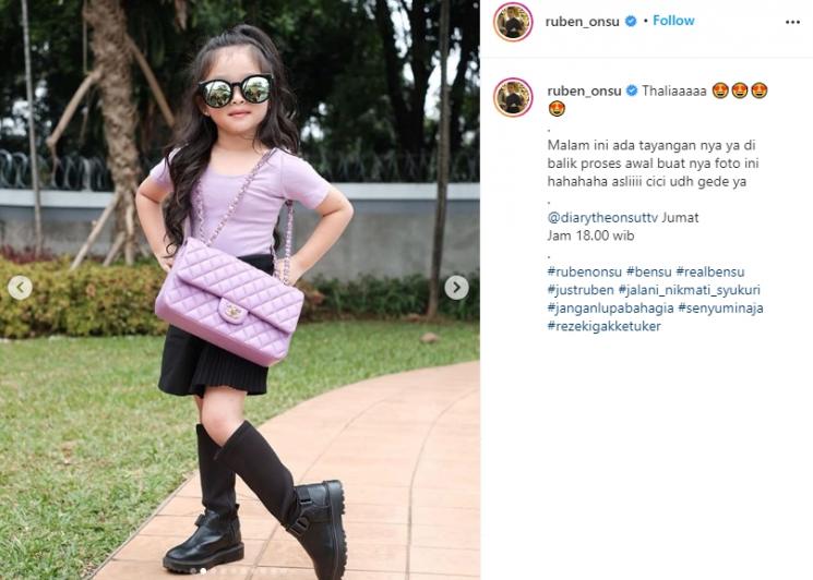 Thalia Putri Onsu. (Instagram/@ruben_onsu)