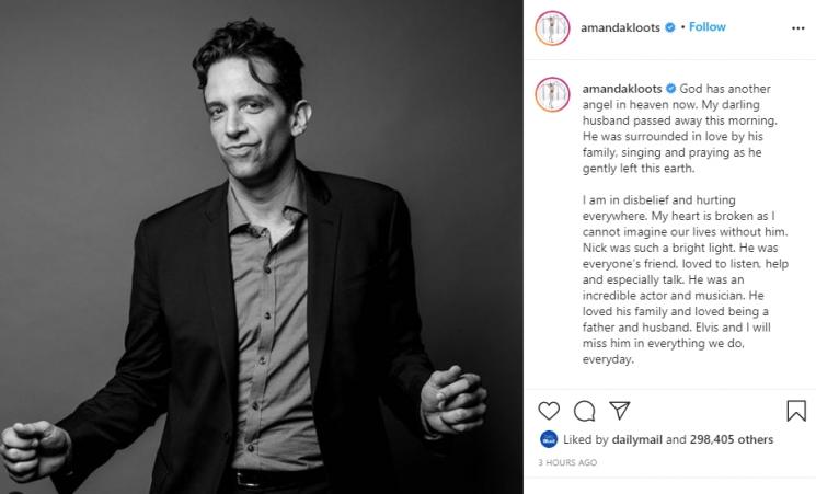 Nick Cordero meninggal dunia (Instagram/@amandakloots)