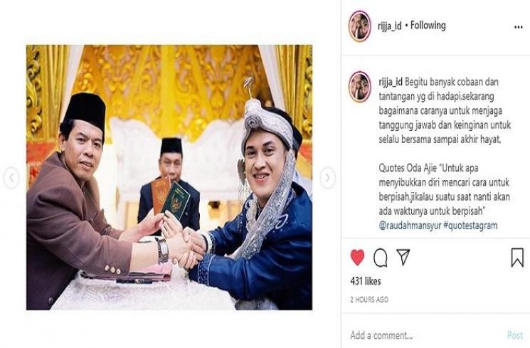 Momen pernikahan Rijja Abbas 'Butiran Debu' yang baru diekspos (Instagram @rijja_id)