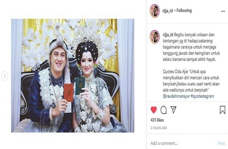 Momen pernikahan Rijja Abbas 'Butiran Debu' yang baru diekspos (Instagram @rijja_id)