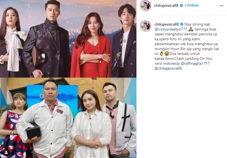 Seleb beri dukungan ke Vicky Prasetyo. (Instagram/@chikajessica88)
