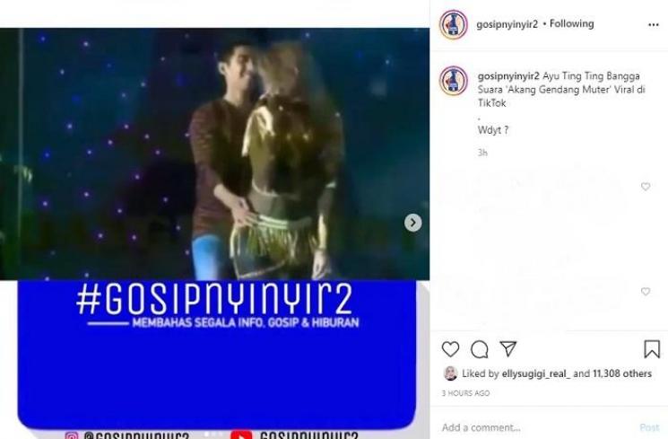 Aksi panggung Ayu Ting Ting (Instagram @gosipnyinyir2)
