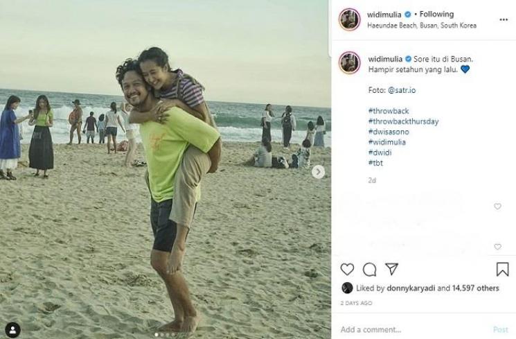 Kenangan Widi Mulia dan Dwi Sasono saat liburan (Instagram @widimulia)