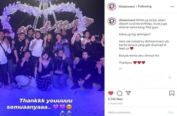 Aurel Hermansyah pamer cincin di jari manis (Instagram @ifotainment)