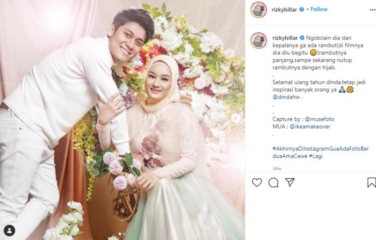 Dinda Hauw dan Rizky Billar. (Instagram/@rizkybillar)
