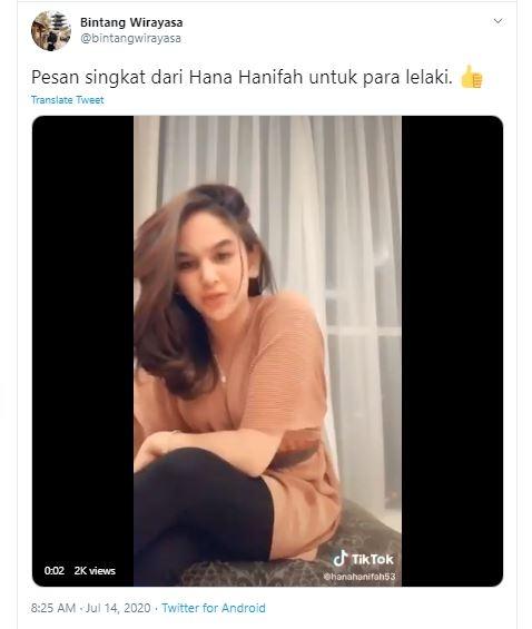 Hana Hanifah. (Twitter/@bintangwirayasa)