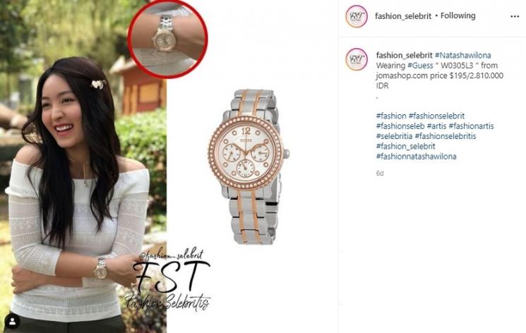 Harga jam tangan Natasha Wilona. (Instagram/@fashion_selebrit)