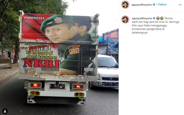 Foto Agus Yudhoyono di truk. (Instagram/@agusyudhoyono)