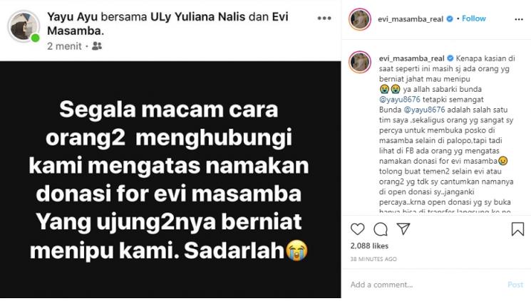 Evi Masamba ngamuk karena kasus penipuan. (Instagram/@evi_masamba_real)