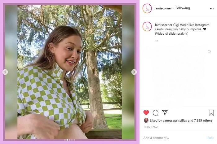 Gigi Hadid pamer baby bump (Instagram @lamiscorner)
