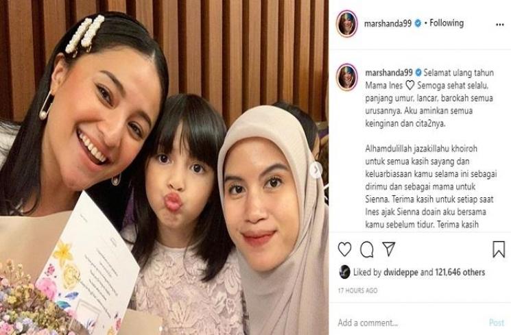 Doa Marshanda di ulang tahun Nesyana Ayu Nabila (Instagram @marshanda99)