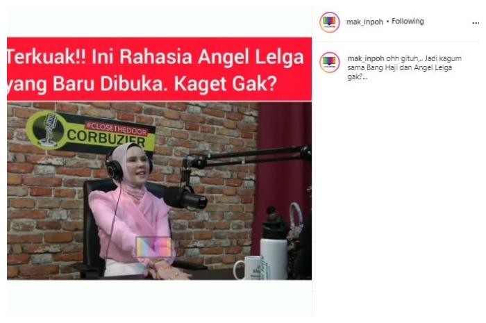 Angel Lelga. (Instagram/@mak_inpoh)