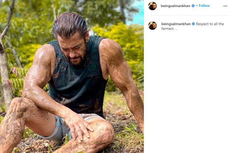 Salman Khan bajak sawah. (Instagram/@beingsalmankhan)