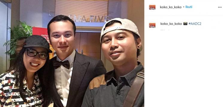 Soimah dan suaminya, Herwan Prandoko serta Nicholas Saputra [Instagram/@koko_ko_koko]