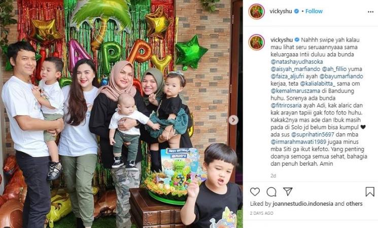 Momen ultah dan aqiqah sederhana anak Vicky Shu. (Instagram/@vickyshu)