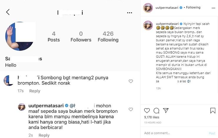 Uut Permatasari. (Instagram/@uutpermatasari)