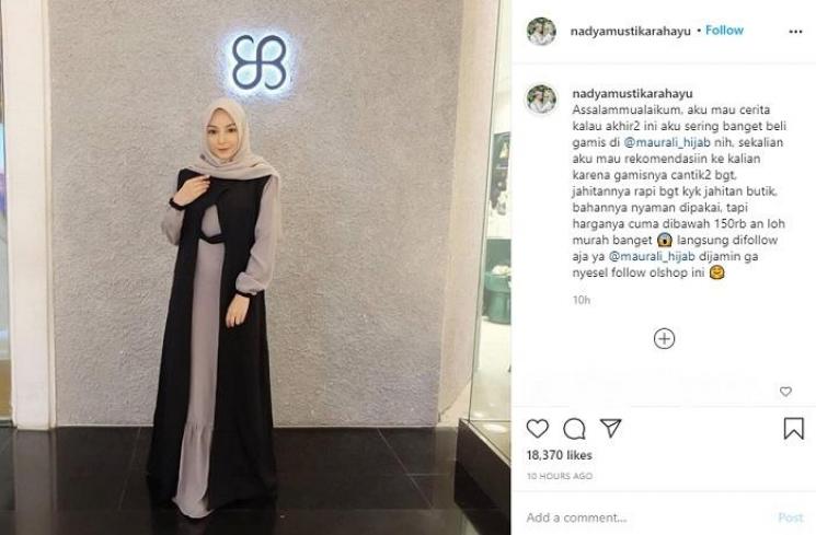 Unggahan Nadya Mustika Rahayu, istri Rizki D'Academy 2 (Instagram @nadyamustikarahayu)