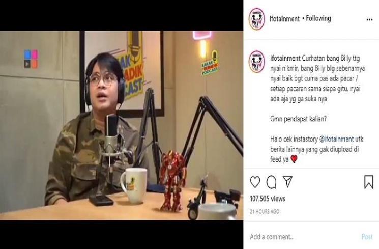Billy Syahputra (Instagram @ifotainment)