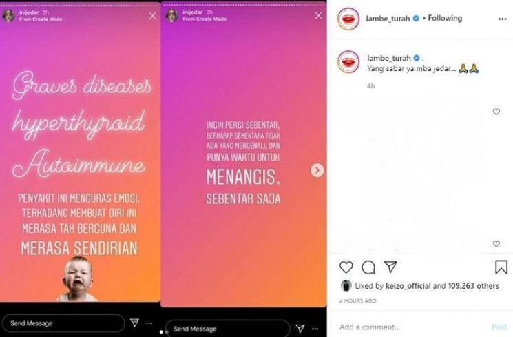 Unggahan Jessica Iskandar (Instagram @lambe_turah)