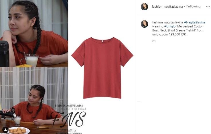Harga kaus oblong Nagita Slavina. (Instagram/@fashion_nagitaslavina)