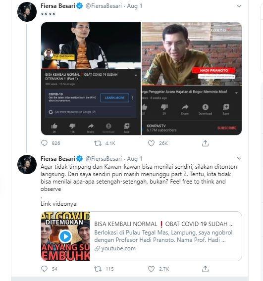 Fiersa Besari tanggapi konten Anji yang trending topic di Twitter. (Twitter/FiersaBesari)