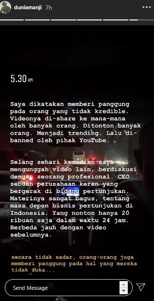 Postingan Anji. (Instagram/@duniamanji)