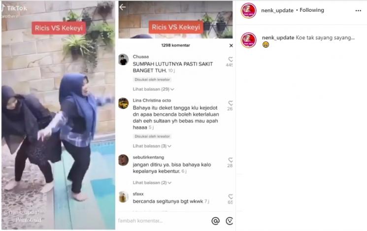 Ria Ricis dan Rahmawati Kekeyi. (Instagram/@nenk_update)