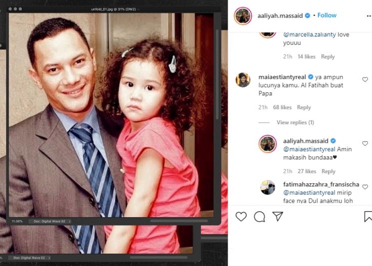 Aaliyah Massaid dan mendiang Adjie Massaid. (Instagram/@aaliyah.massaid)