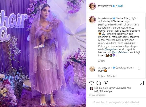 Tasya Farasya mengunggah foto akikah putrinya (Instagram/TasyaFarasya)