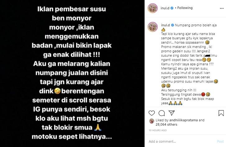 Postingan Inul Daratista. (Instagram/@inul.d)