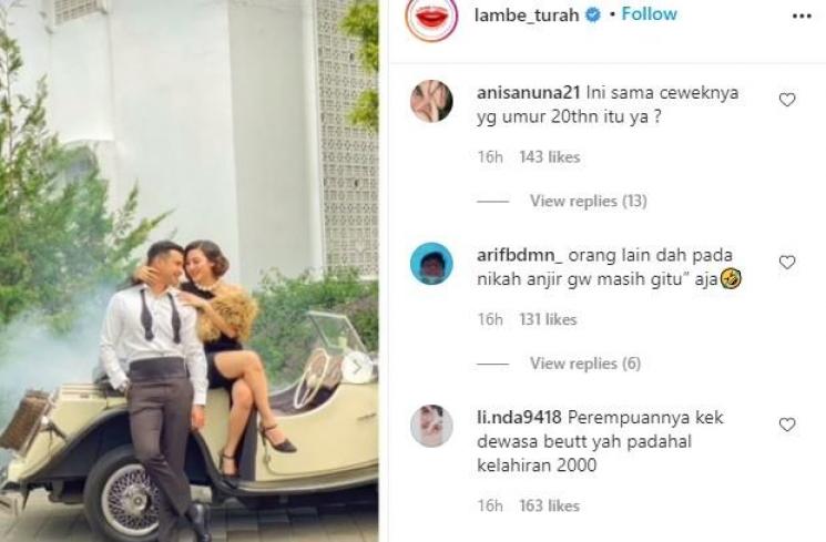Dari unggahan insta story @tama_grahtama yang dibagikan, Ali Syakieb dan Margin Wieheerm kompak mengenakan outfit elegan sambil saling menatap mesra. (Instagram/@tama_grahtama)