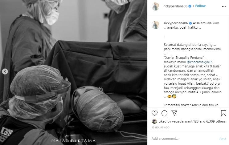 Momen Haru Istri Ricky Perdana Melahirkan. (Instagram/@rickyperdana06)