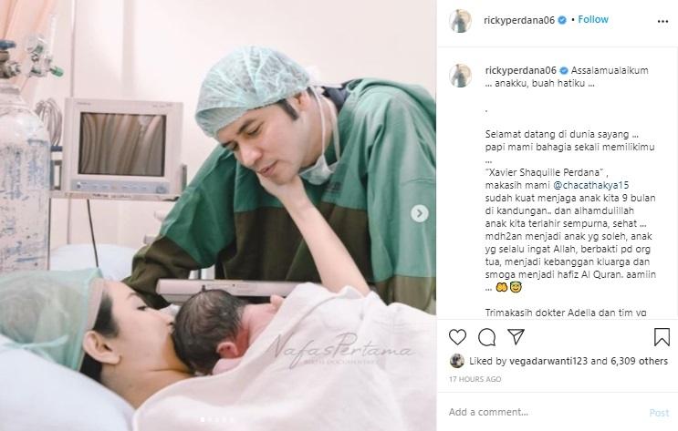 Momen Haru Istri Ricky Perdana Melahirkan. (Instagram/@rickyperdana06)