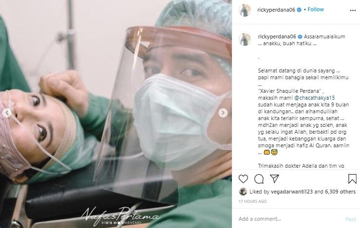 Momen Haru Istri Ricky Perdana Melahirkan. (Instagram/@rickyperdana06)