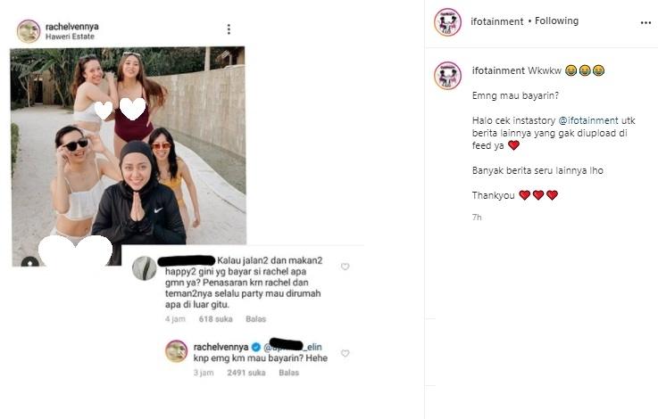 Rachel Vennya liburan sama teman-temannya. (Instagram)