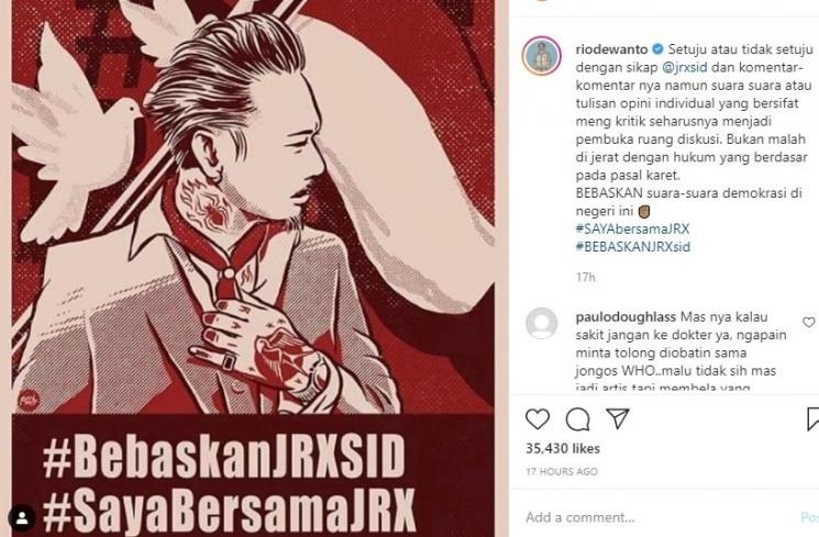 Unggahan Rio Dewanto. (Instagram)