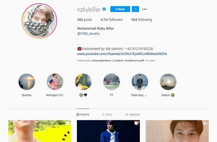 Rizky Billar. (Instagram/@rizkybillar)