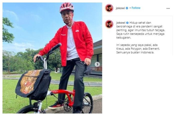 Gaya sepeda Presiden Joko Widodo. (Instagram/@jokowi)