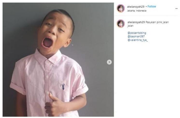 Bocah viral dengan ekspresi kocak, Alwiansyah. (Instagram/@alwiansyah29)
