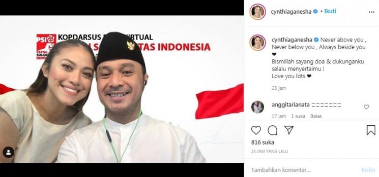 Unggahan istri Giring Ganesha, Cynthia Riza [Instagram/@cynthiaganesha]