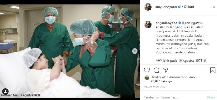 SBY Kenang Lahirnya AHY dan Almira (Instagram/@aniyudhoyono)