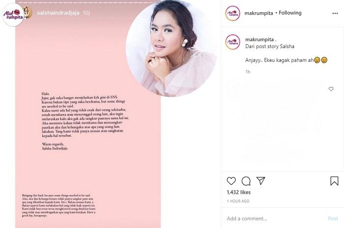 Salshadilla, putri Iis Dahlia (Instagram @makrumpita)